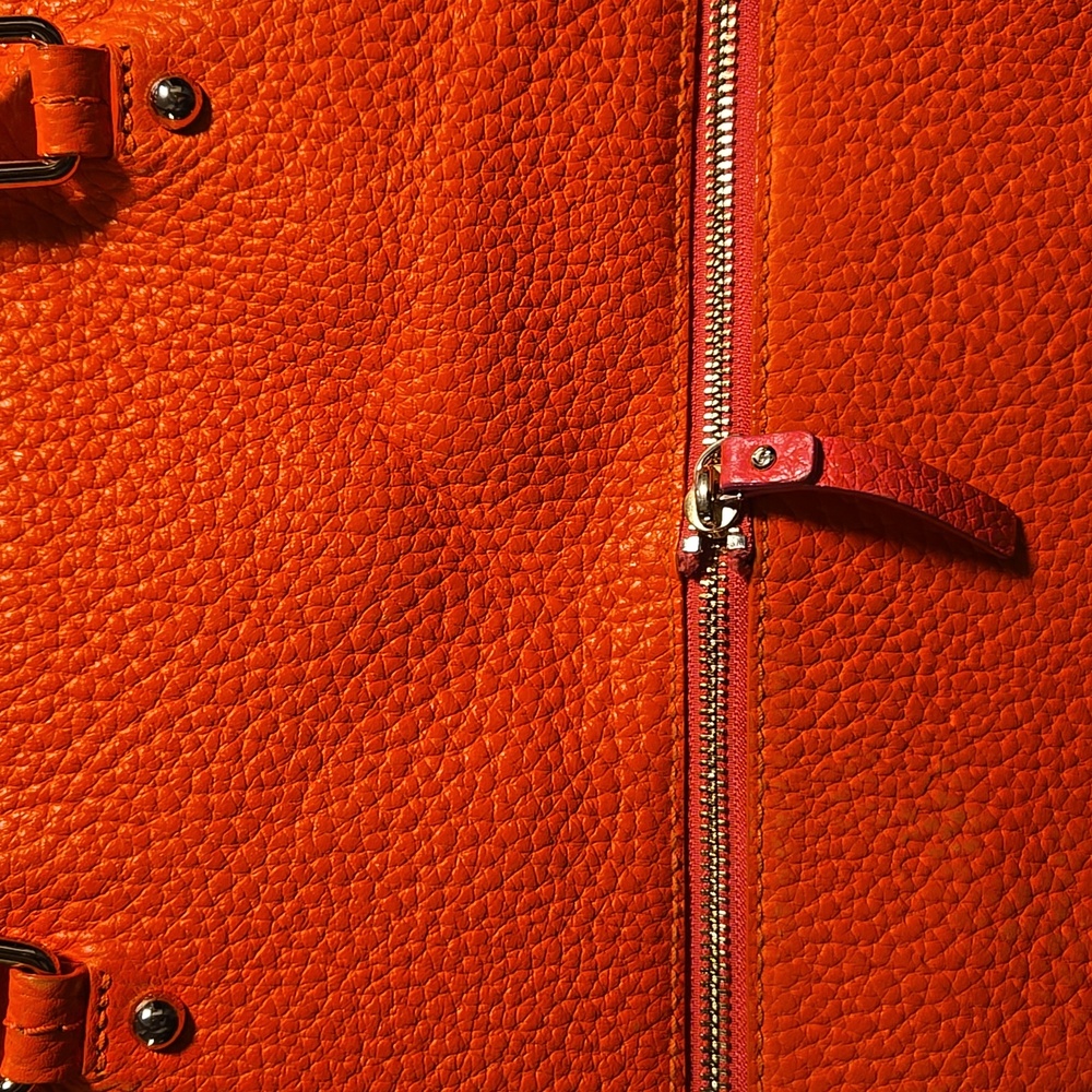 Kate Spade Pebble Leather Tote Orange & Pink - Picture 11 of 12